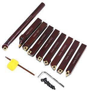 Accusize Industrial Tools 5/8&#034; 9 Pieces/Set, Indexable Carbide Turning Tools and