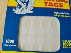 3000 Rhino Tyvek White Adhesive Dumbbell Jewelry Labeling Price Tags - 3 Colors