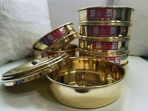 Heavy Brass Gauge Standard Testing 10 Set Sieve with Lid &amp; Catch Pan