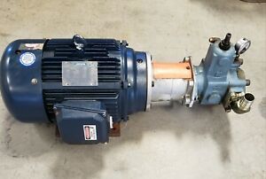 CONTINENTAL HYDRAULICS PVR15  HYDRAULIC PUMP W/ 15 HP LEESON  DUAL VOLTAGE MOTOR