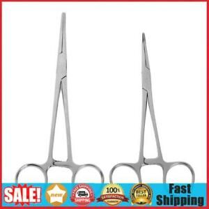 Stainless Steel Fish Hook Remover Curved Tip Clamps Fishing Locking Forceps