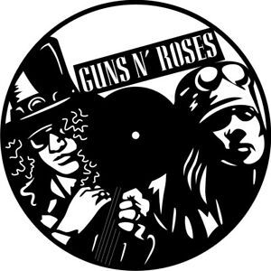 DXF CDR File For CNC Plasma Laser Cut -  Guns &amp; Roses Clock B Cutting File