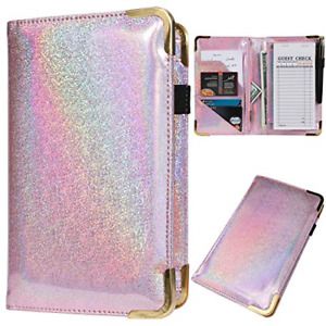 Server Books for Waitress - Glitter Leather Waiter Book Server Wallet with Book