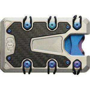 EOS EOS050 Model 3.0 Satin Blue Carbon Fiber Inlay 3.5x2.25&#034; Tactical Wallet