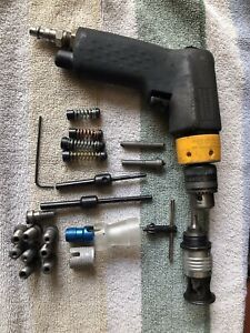 ATLAS COPCO  PALM DRILL MOTOR 1/4 CHUCK W/ Mini 12 Pc BUSHING  SET 3300 RPM