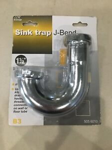 Sink Trap J Bend 1 1/2&#034; X 1 1/2&#034; 22GA- LDR Industries- Reverse Nut