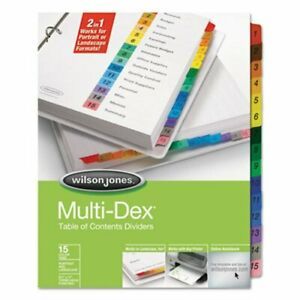 Wilson Jones Table of Contents Dividers, 15-Tab, 11 x 8.5, 1 Set (WLJ91503)