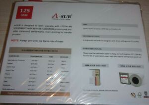 A-SUB Dye Sublimation Paper 125g 110 Sheets 8.5x11 Inkjet Printers T-shirt Mugs