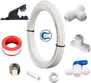 PureSec IMK01 Ice Maker Water Line Kit 3/8&#034;&amp;1/4&#034; Fridge Line...
