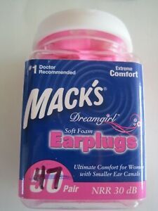 MACKS Dreamgirl Earplugs Pink New 47 Pair