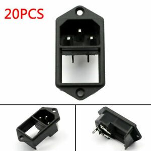20XIEC320 C14 3 Pin Screw Mount Male Power Socket 10A 250V For Boat DIY AC-02A T
