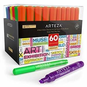 Highlighters Set of Bulk Pack of Colored Markers, Wide and 60 Assorted Colors