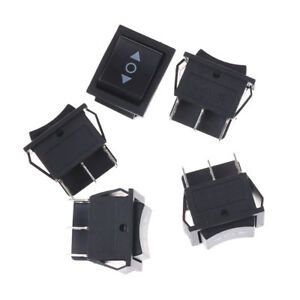 5pcs 6 Pin DPDT Black Button On/Off/On Rocker Switch AC 250V/16A 125V/20A VGCAWF