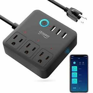 Smart Power Strip Work with Alexa Google Home Smart Plug Mini WiFi Outlets Su...