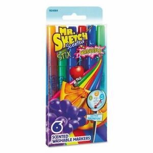 Mr. Sketch Washable Markers, Stix, Assorted Colors, 6/Set (SAN1924064)