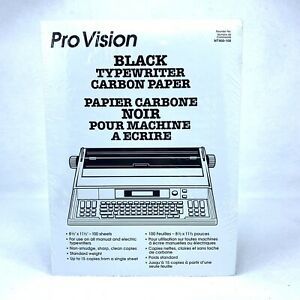 Black Typewriter Carbon Paper, Pro Vision 8 1/2 X 11 1/2&#034;, 100 Sheets, NT400-100