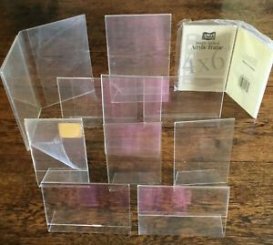 Lot of 9 Clear Acrylic Picture Frames Sign Holders Various Sizes