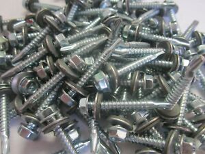 Parker-Kalon #12-14 X 1-1/2&#034; Hex Head Self Drilling Screws - Lot of 100