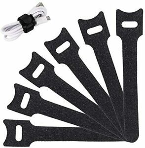 Reusable Cable Ties Management Straps - 6 Inch Strong &amp;Microfiber fastening