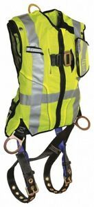 FALLTECH Full Body Harness Fall Safety Protection, 425lb, Lime L/XL SEALED NEW