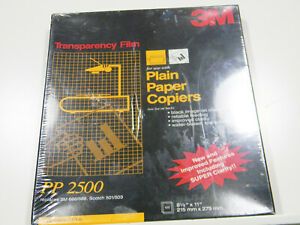 3M Transparency Film for plain paper copiers 100 sheets 8 1/2 X 11 PP2500