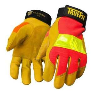 Tillman 1476 True Fit Hi-Vis Top Grain Cowhide Performance Work Gloves Medium