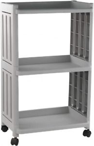 Jandson 3-Tier Rolling Storage Organizer, Grey Utility Shlef Cart with