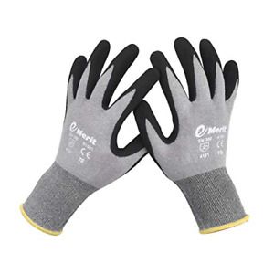 Emerit 2 Pairs Bamboo Garden Gloves for Women, Nitrile Coated Working Glove for