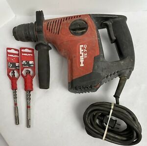 Hilti TE 7-C 120v Rotary Hammer Drill with 3/8” &amp; 1/2” Bits TESTED / WORKS!
