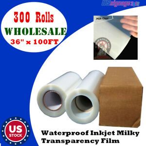Waterproof Inkjet Milky Transparency Film for Silk Screen 36&#034; x 100FT -300 Rolls