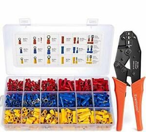 Insulated Ratcheting Wire Terminals Crimping Tool Kit of 22-10AWG / 0.5 Orange