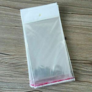 4.5x10&#034; 100 Clear Hang Hole Bags Reclosable Resealable Display Storage Plastic