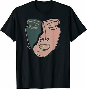 NEW LIMITED Vintage Line Art Face Premium Gift Idea Tee T-Shirt S-3XL