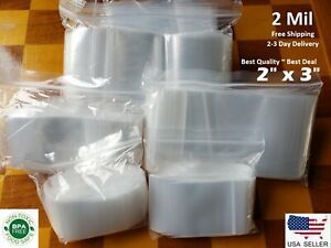200 Reclosable 2&#034; x 3&#034; Zip Bags Reusable Jewelry Coin Lock able Mini 2&#034;x3&#034;