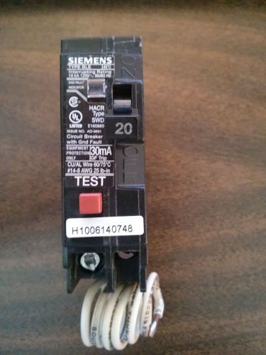 20 amp gfi breakers (siemens bolt in) bf120 for sale