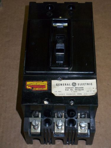 Ge tf 3 pole 100 amp 600v tf136100 circuit breaker chipped for sale