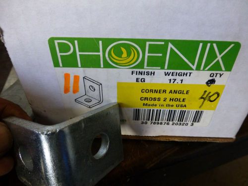 Phoenix lot of 20 fitting l corner plate angle cross 2 hole 9/16&#034; n-604 eg cast for sale