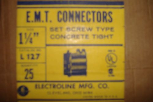 35 ELECTROLINE 1 1/4&#034; EMT CONNECTORS SET SCREW TYPE CONCRETE TIGHT