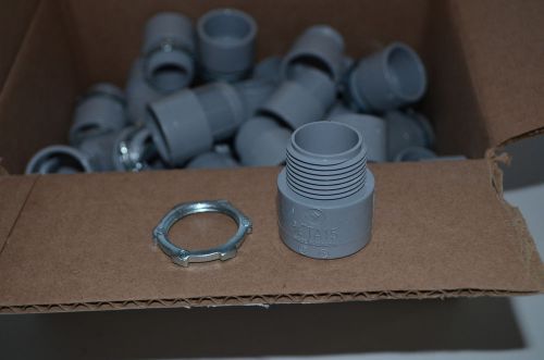 Lot of 33 scepter 3/4&#034; pvc terminal adapters ta15 w/ t&amp;b lock nut included for sale