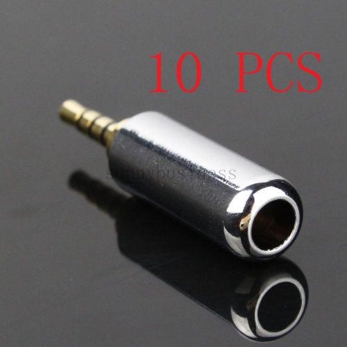 10 pcs 2.5mm 4 pole male repair headphone jack plug metal audio soldering silver for sale