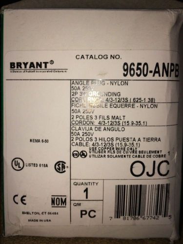 Bryant 9650-anp white angle plug for sale