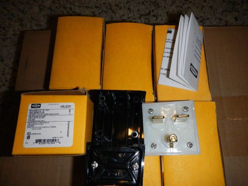 Hubbel HBL9331 Angle Plug LOT (6PIECES) 2 Pole 3 Wire Dryer 250 Volt 30A Male