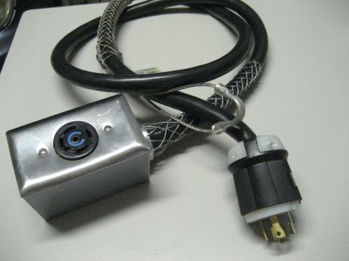 Hubbell hbl 2811 30a 120/208v 3?y twist-lock plug l21-30p w/5.6ft cable+box #e29 for sale