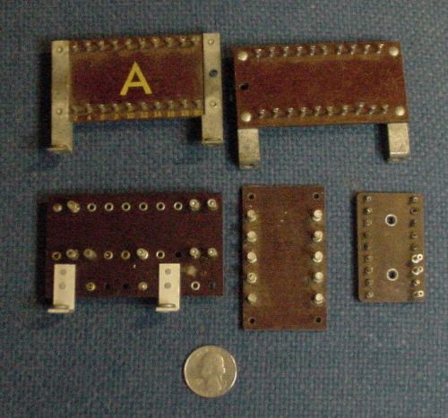 NOS 5 WWII Vintage Military Radio component terminal blocks on Fiber material. N