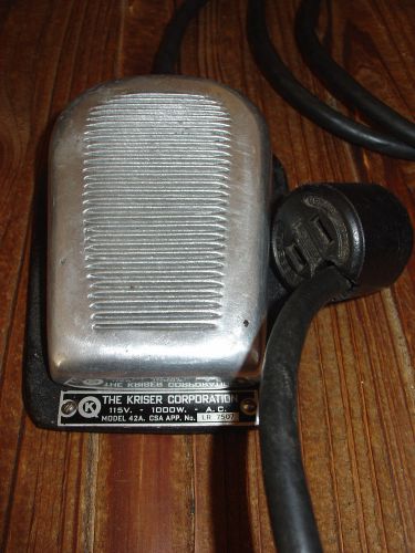 AC 115v (1000wW) Foot Pedal (The Kriser Corporation) Vintage Model 42A (WORKS!!)