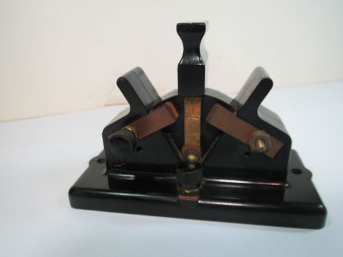 Vintage leeds &amp; northrup double knife electric switch, bakelite for sale