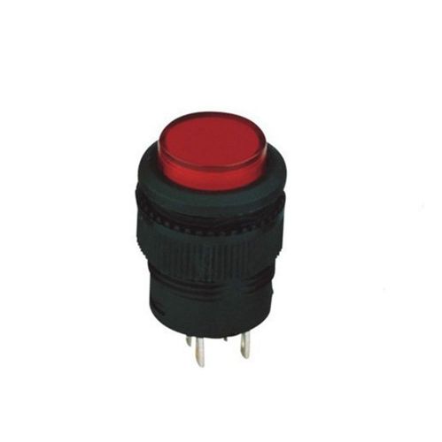 (5) red 2 pin spst 1a 250vac 16mm hole no momentary pushbutton switch with light for sale