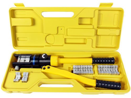 Terminal Crimping Tool 16 Ton Hydraulic Wire Battery Cable Lug Crimper 11 Dies