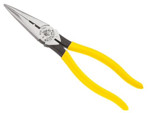 Klein d203-8n heavy-duty long-nose side-cutting stripping pliers 8&#034; for sale