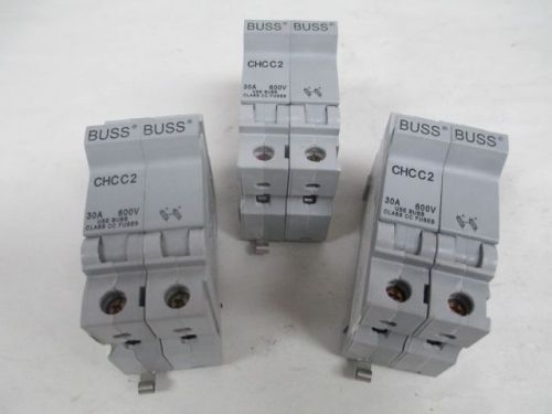 Lot 3 new cooper bussmann chcc2 modular fuse holder 600v 30a amp 2p pole d210626 for sale